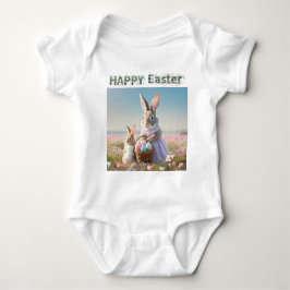 Body Para Bebé Conejo de Pascua con huevos de Pascua Feliz Pascua