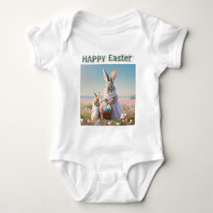 Body Para Bebé Conejo de Pascua con huevos de Pascua Feliz Pascua
