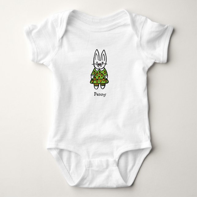 Body Para Bebé Conejo de Penny personalizado (Anverso)