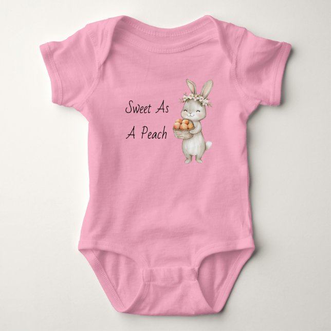 Body Para Bebé Conejo Dulce Como Un Melocotón (Anverso)