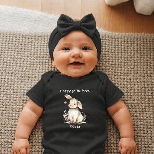 Body Para Bebé Conejo Feliz de Estar Aquí Ropa de Recién Nacido