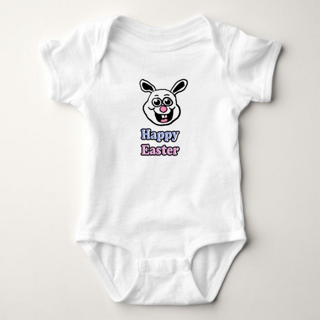 Body Para Bebé Conejo Retro Feliz Pascua (Anverso)