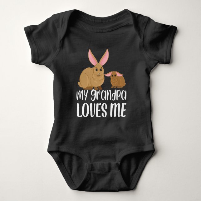 Body Para Bebé Conejos 🐰 mi abuelo me ama - Regalo del nieto (Anverso)