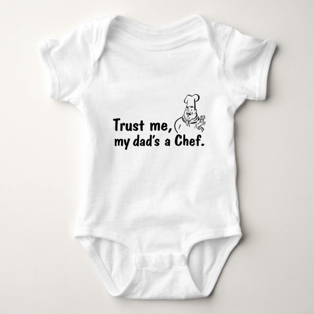Body Para Bebé Confía en mi padre como chef (Anverso)