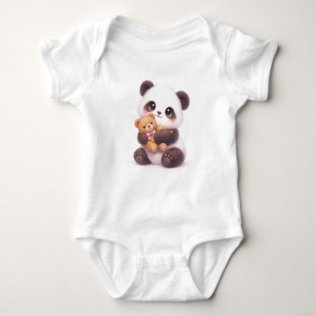 Body Para Bebé Conjunto de bebé adorable de panda (Anverso)