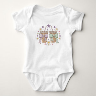 Body Para Bebé Conjunto de Bebé Coquette Floral Iced Coffee Mod