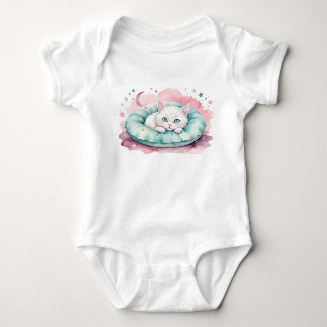 Body Para Bebé Conjunto de Bebé de Gato Adorable (Anverso)