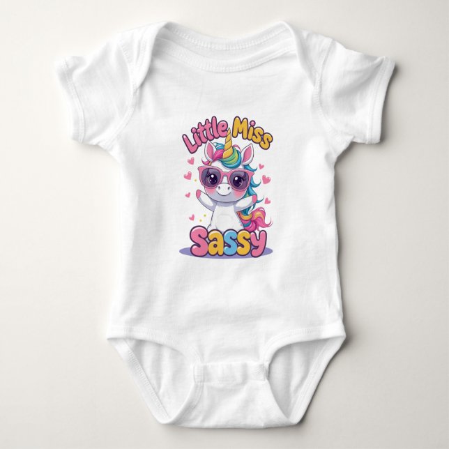 Body Para Bebé Conjunto de Little Miss Sassy Baby - Un adorable u (Anverso)