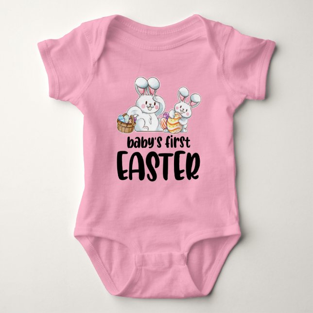 Body Para Bebé Conjunto de Pascua para niñas recién nacidas Bunny (Anverso)