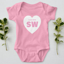 Body Para Bebé Conjunto de Recién Nacido Rosa con Monograma de Co