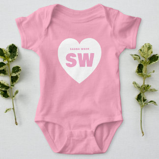 Body Para Bebé Conjunto de Recién Nacido Rosa con Monograma de Co