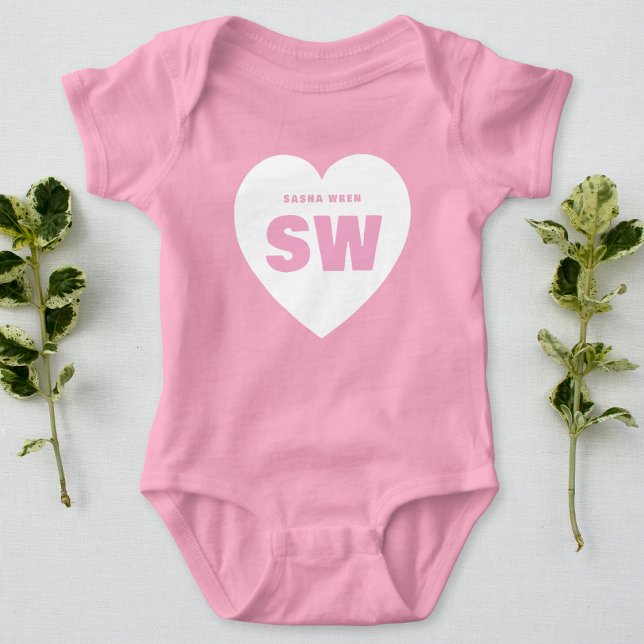 Body Para Bebé Conjunto de Recién Nacido Rosa con Monograma de Co (Subido por el creador)