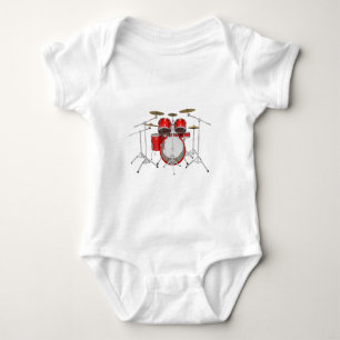 Body Para Bebé Conjunto de tambores rojo: