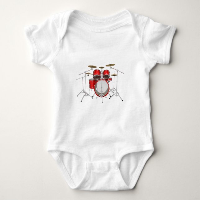 Body Para Bebé Conjunto de tambores rojo: (Anverso)