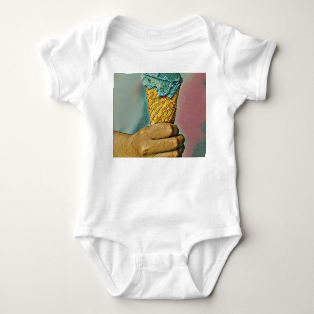 Body Para Bebé Cono de helado vintage (Anverso)