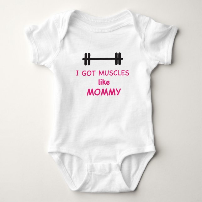 Body Para Bebé Conseguí los músculos como mamá (Anverso)