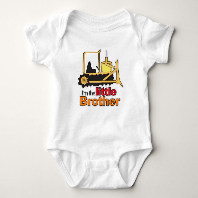 Body Para Bebé Construcción Backhoe Digger Little Brother Shirt (Anverso)