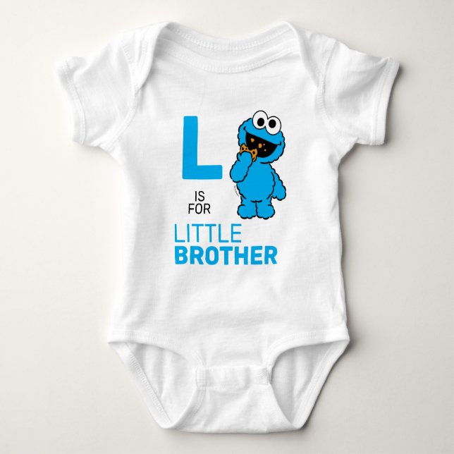 Body Para Bebé Cookie Monster | L es para hermanito (Anverso)