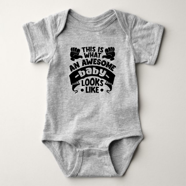 Body Para Bebé Cool awesome  word art  (Anverso)