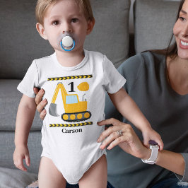 Body Para Bebé Cool Construction Excavator Custom 1st Birthday