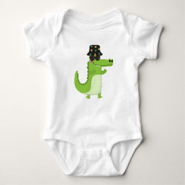 Body Para Bebé Cool Crocodile with Sunglasses and Leafy Bucket