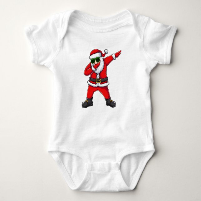 Body Para Bebé 🎅 Cool Dabbing Santa with Sunglasses – Funny Merr (Anverso)