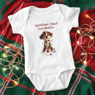 Body Para Bebé Coordinador de Caos Canino Navideño