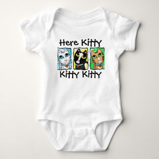 Body Para Bebé Copiar la camiseta triptch de gato
