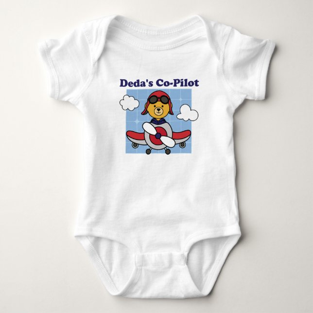 Body Para Bebé Copiloto de Deda - Avión Adorable (Anverso)