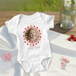 Body Para Bebé Coquette Berry Primer Cumpleaños Rojo Gingham Foto