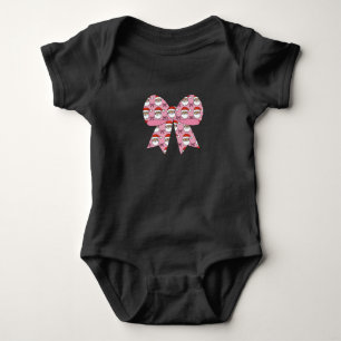 Body Para Bebé Coquette Navidad Lazo Rosa Santa Antiguo Retro