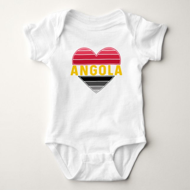 Body Para Bebé Corazón angoleño, amo Angola (Anverso)