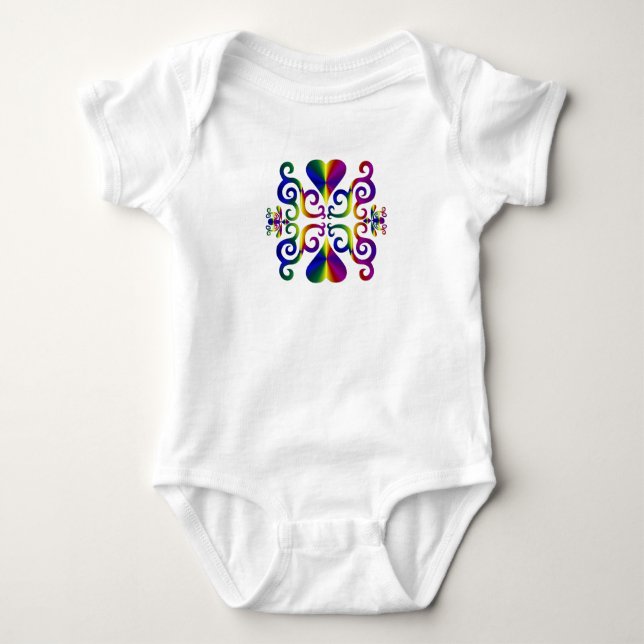 Body Para Bebé Corazón arcoiris y Lily (Anverso)