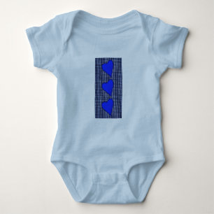 Body Para Bebé Corazón azul de la tela escocesa
