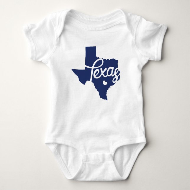 Body Para Bebé Corazón azul de Texas (Anverso)