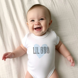 Body Para Bebé Corazón Azul Lil Bro Pareja Hermano Familia
