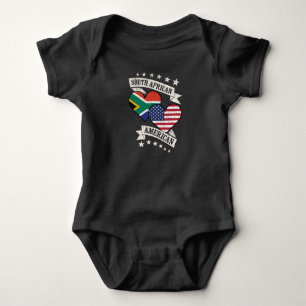 Body Para Bebé Corazón de América del Sur Banderas de Sudáfrica