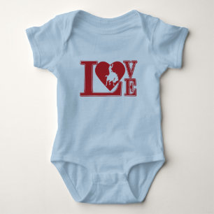 Body Para Bebé Corazón de amor de vaquero