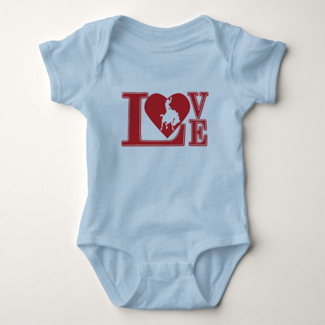 Body Para Bebé Corazón de amor de vaquero (Anverso)