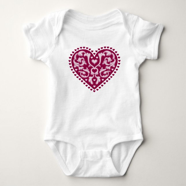 Body Para Bebé Corazón de arte popular (Anverso)