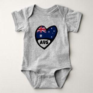 Body Para Bebé Corazón de bandera de Australia