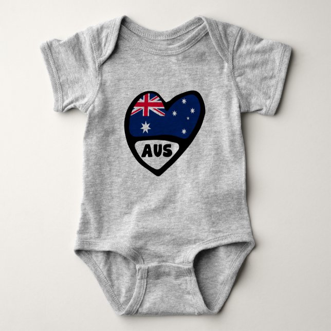 Body Para Bebé Corazón de bandera de Australia (Anverso)