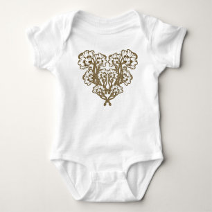 Body Para Bebé Corazón de Flor Art Nouveau Beige