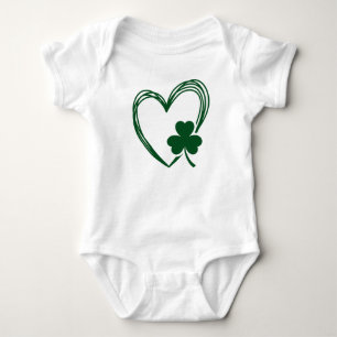 Body Para Bebé Corazón de garabato con día de San Patricio de tré