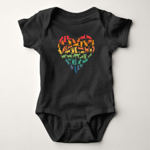 Body Para Bebé Corazón de gatos Mascotas coloridos