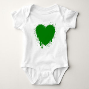 Body Para Bebé Corazón de Grunge - Verde