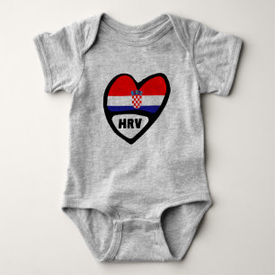 Body Para Bebé Corazón de la bandera de Croacia Hrvatska HRV