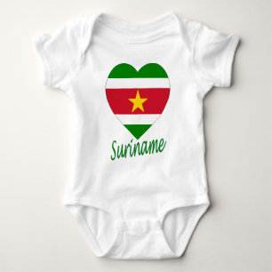 Body Para Bebé Corazón de la bandera de Suriname