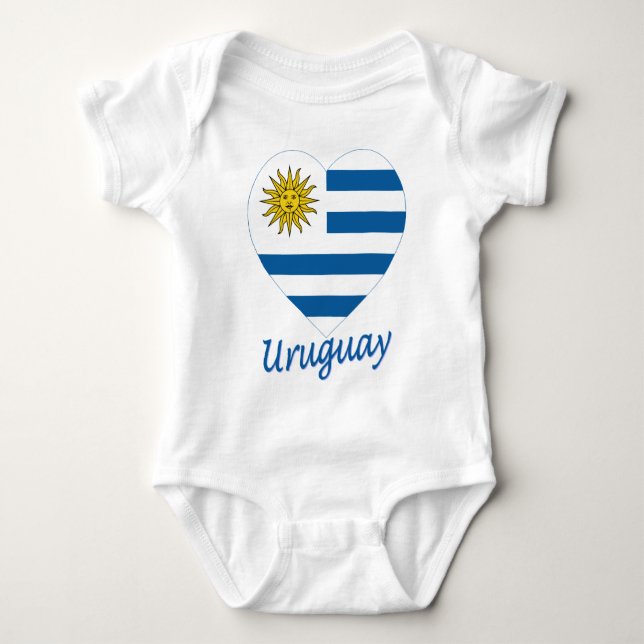 Body Para Bebé Corazón de la bandera de Uruguay (Anverso)