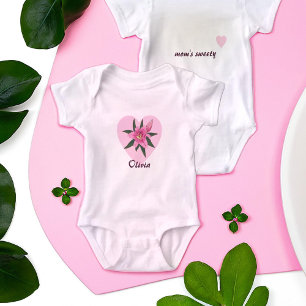 Body Para Bebé Corazón de lirio rosa